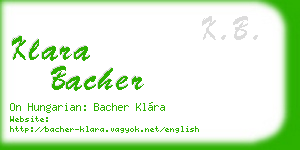 klara bacher business card